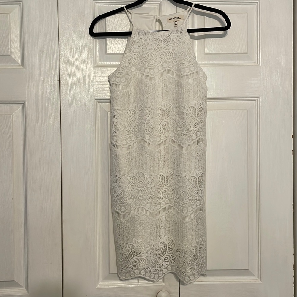 MONTEAU XS White Lace Dress Perfect for Summer Graduation and Banquets so Pretty